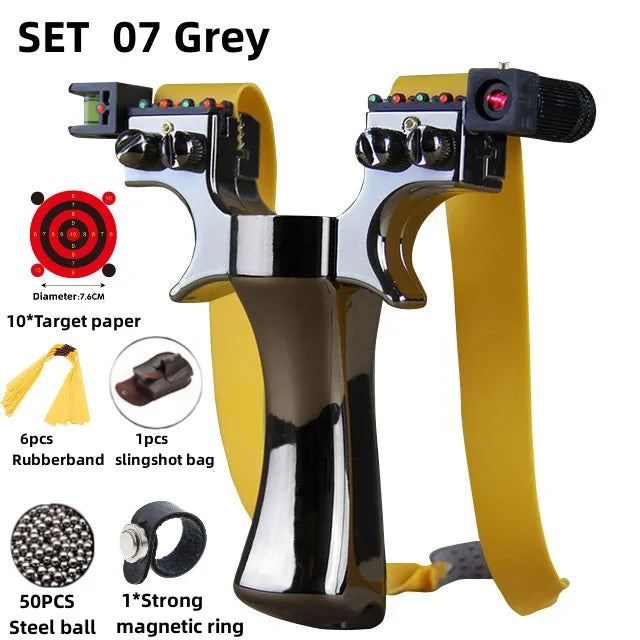 Powerful New Laser Slingshot Upgrade Outdoor Shooting Catapult Double Screw Quick Pressure Rubber Band Toy Hunting Tools Outdoor