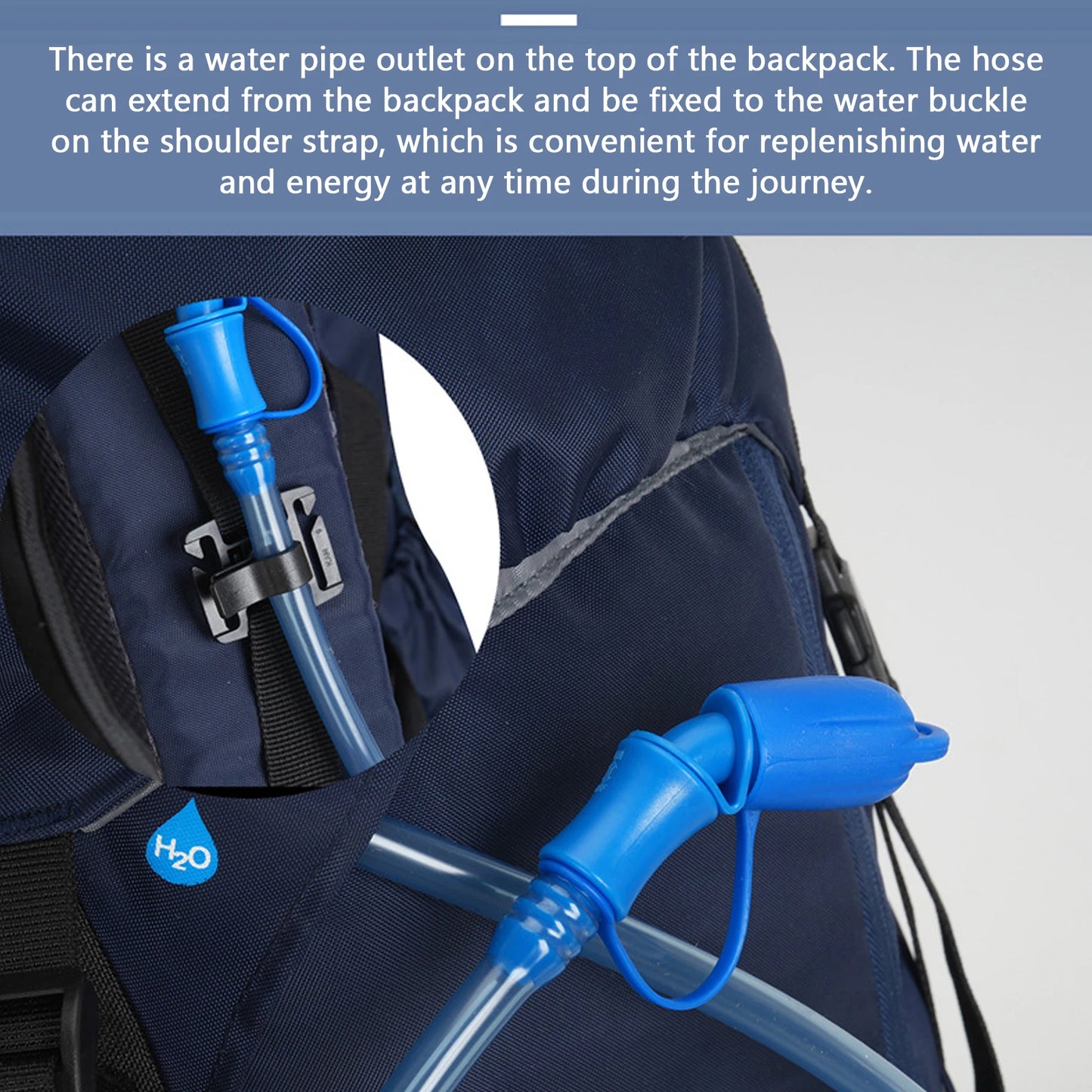 60L Nylon Mountaineering Backpack Lightweight Breathable Camping Hiking Gear with Adjustable Chest Buckle for Outdoor Camping