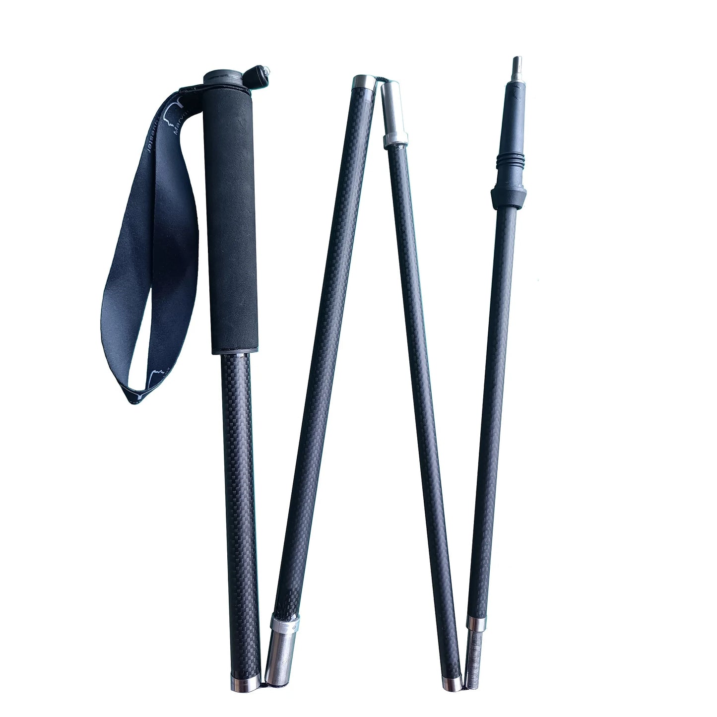 Unltralight Carbon Fiber Titanium Trekking Pole, Pull String Rope, Locking Pole, Walking Hiking Stick, Trail Running Pole, 120g