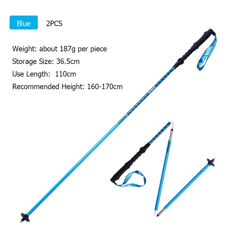 AONIJIE E4208 Rainbow Color Unisex Outdoor Hiking Pole Telescopic Adjustable Aluminum Alloy Pole Running Hiking Walking Stick