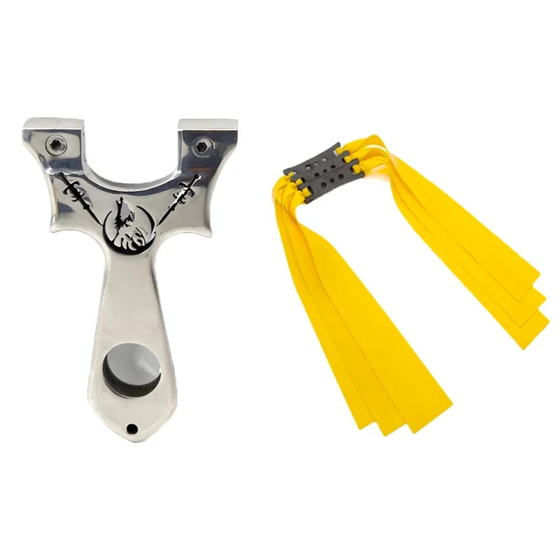 Professional Hunting Slingshot High Quality Stainless Steel Catapult with Flat Rubber Band for Outdoor Shooting Sport Accessorie