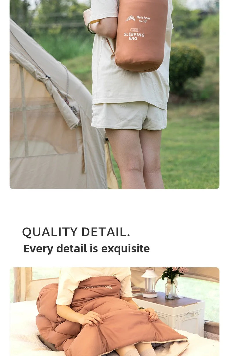 Sleeping bag for all seasons, suitable for adults, outdoor camping, overnight use, car use, and siesta, dual-purpose with warm