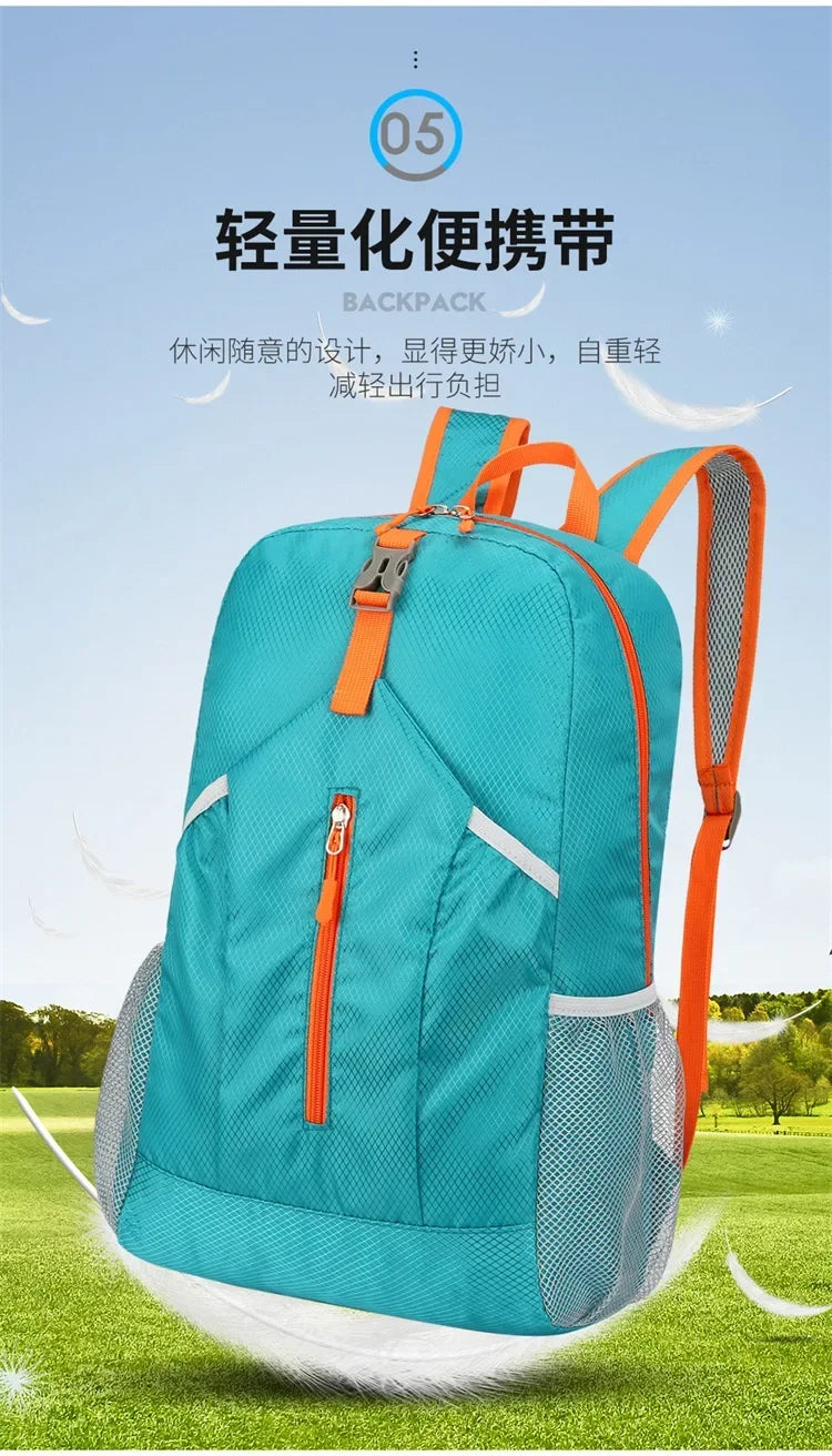 25L Light Folding Waterproof Unisex Hiking Fitness Camping waterproof Climbing Travel Bag Outdoor Sports Leisure Backpack