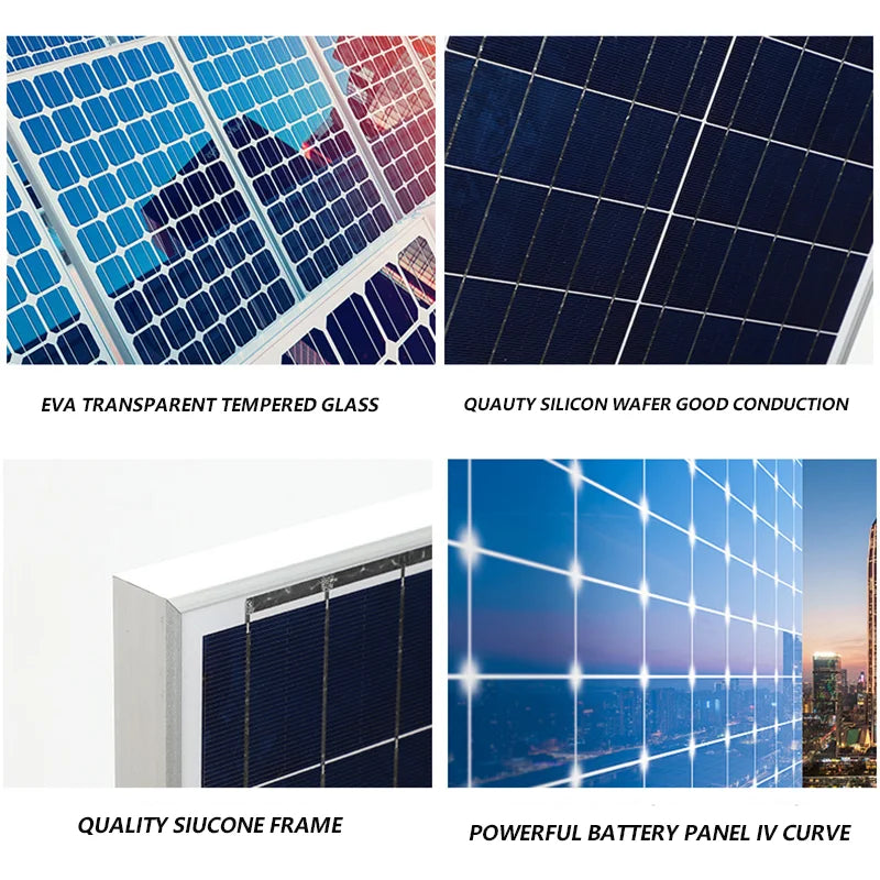 Solar Panel 3000W 6000W 18V 12V High Efficiency Rigid Waterproof Power Bank Glass Charging Outdoor Solar Cells For Home Camping