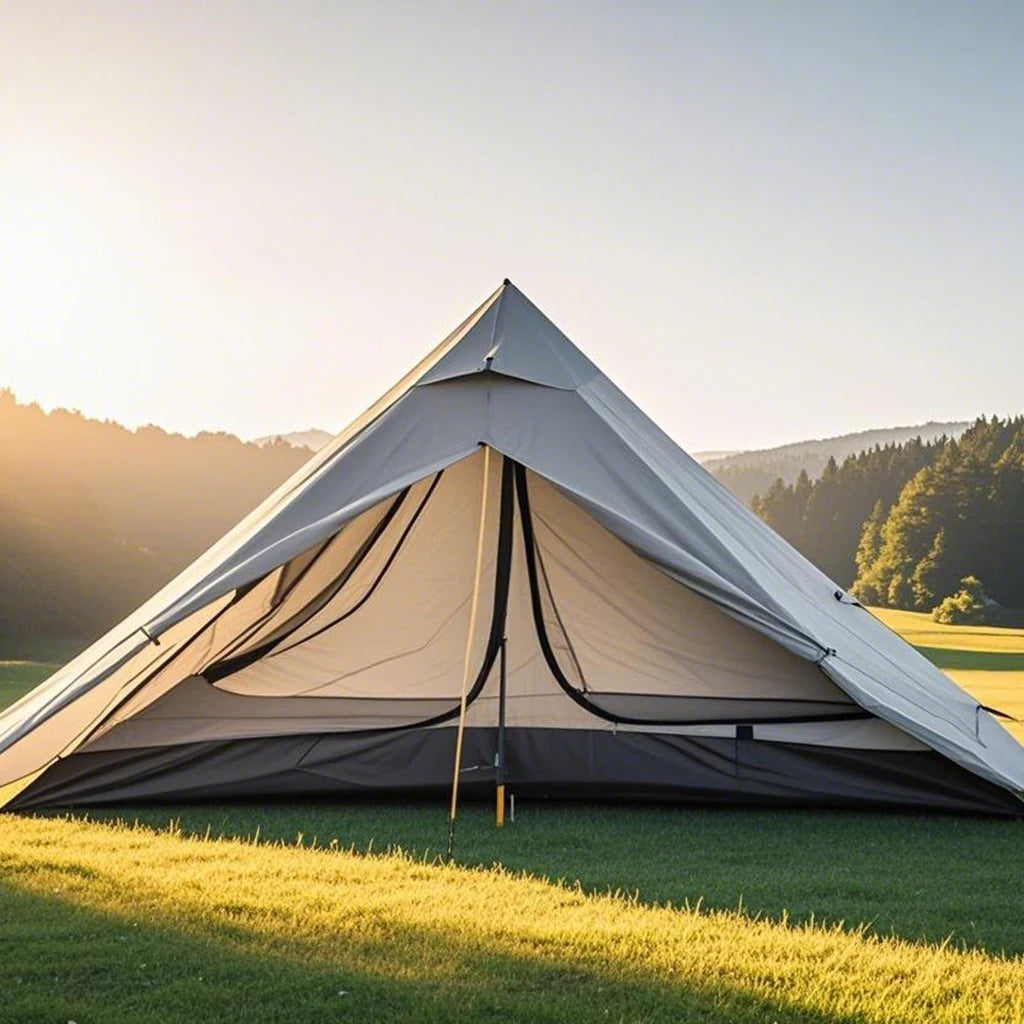 1-Person Ultralight Trekking Pole Tent - Pyramid Design, Waterproof PU4000, 2-Layer Mesh for Backpacking/Hiking, Without Pole