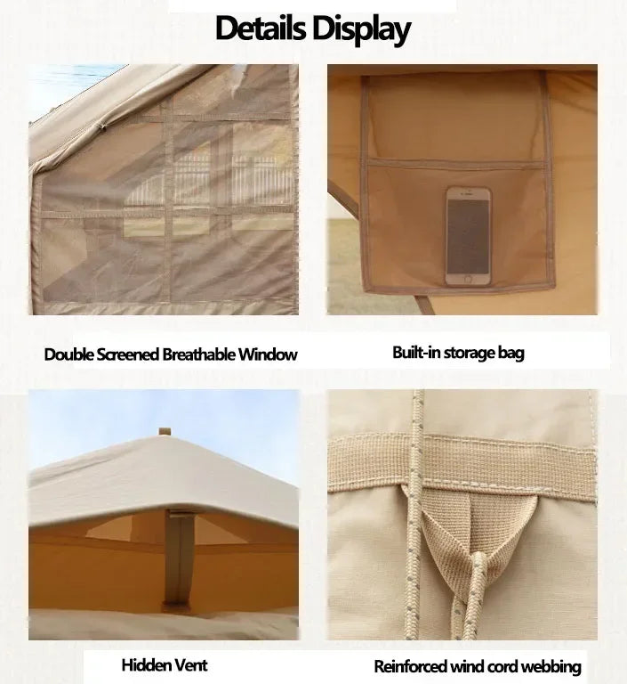 12㎡ Large Size Inflatable Tent Cotton Fabric Marquee Protect Against The Rain and Sun Camping & Traveling Essentials Tents