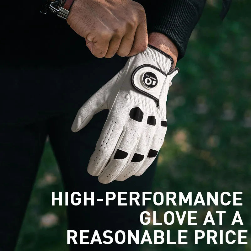 6 Pcs Premium Comfortable Golf Gloves Men Cabretta Leather with Ball Marker Left Hand Right Grip Cadet Size S M ML L XL