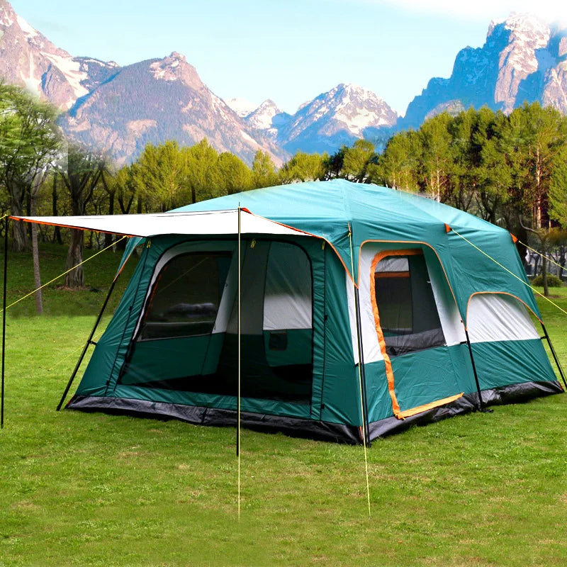 Outdoor Camping Tent Portable Rainproof Mosquito Proof Double Layer Tent 3-5 People One Bedroom One Hall Small Size Tent
