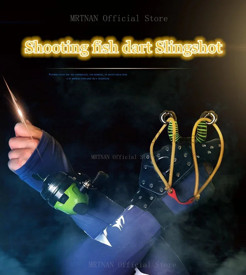Powerful Fishing Slingsshot with Wrist Rest Outdoor Hunting Sling Shot Large Catapult for Fishings and Ball