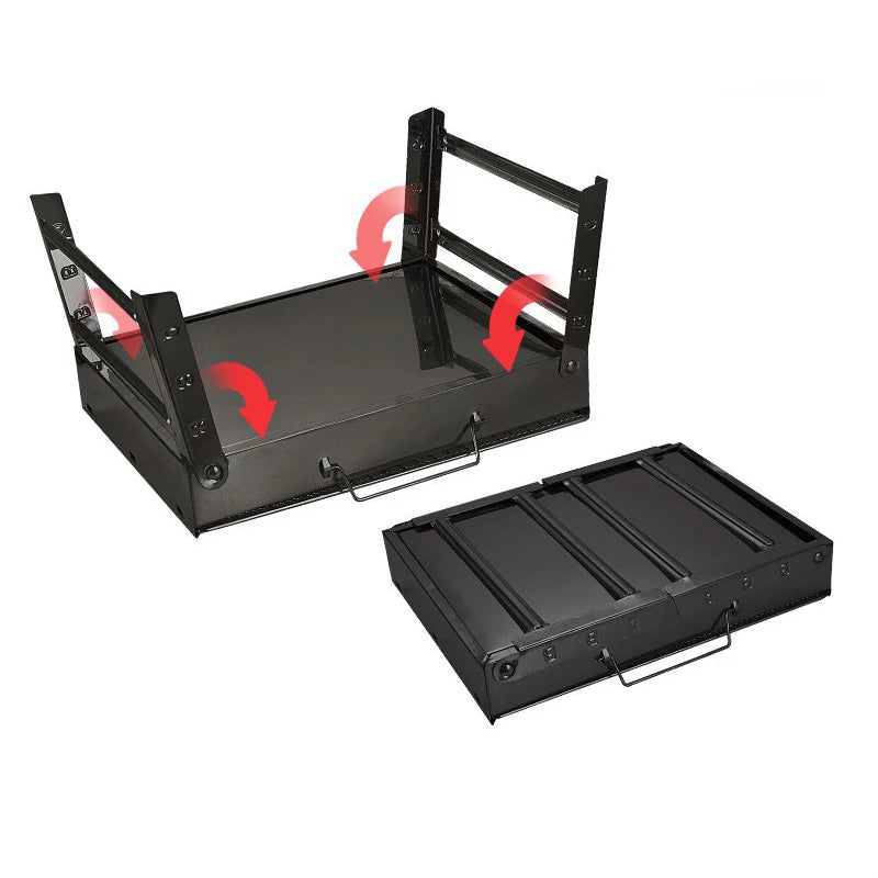 Folding Portable Barbecue Charcoal Grill, Barbecue Desk Tabletop Outdoor Stainless Steel Smoker BBQ for Outdoor Cooking Camping