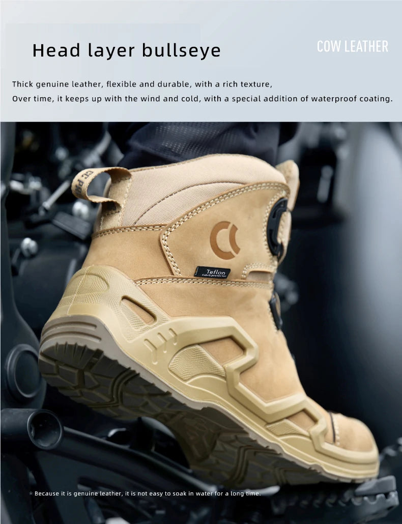 CC Motorcycle Riding Boots Men Leather Motorbike Shoes Breathable Anti-slip Anti-fall XRD Ankle Protection Motocross Short Boots