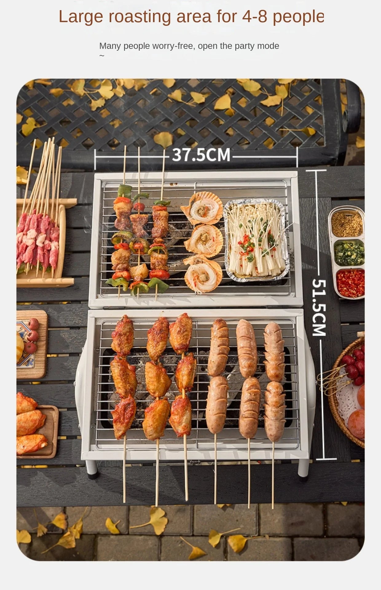 Barbecue Grill Outdoor Portable Picnic Camping Folding Smokeless Grill Household Portable Charcoal Heating Barbecue Grill 2025