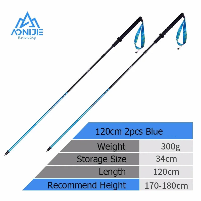 AONIJIE E4201 M-Pole Folding Ultralight Quick Lock Trekking Poles Hiking Pole Race Running Outdoor Walking Stick Carbon Fiber