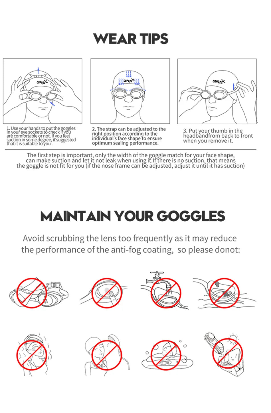 COPOZZ New Professional Swimming Goggles Electroplate Men Women Anti Fog UV Protection Adjustable Adult Fashion Swim Glasses