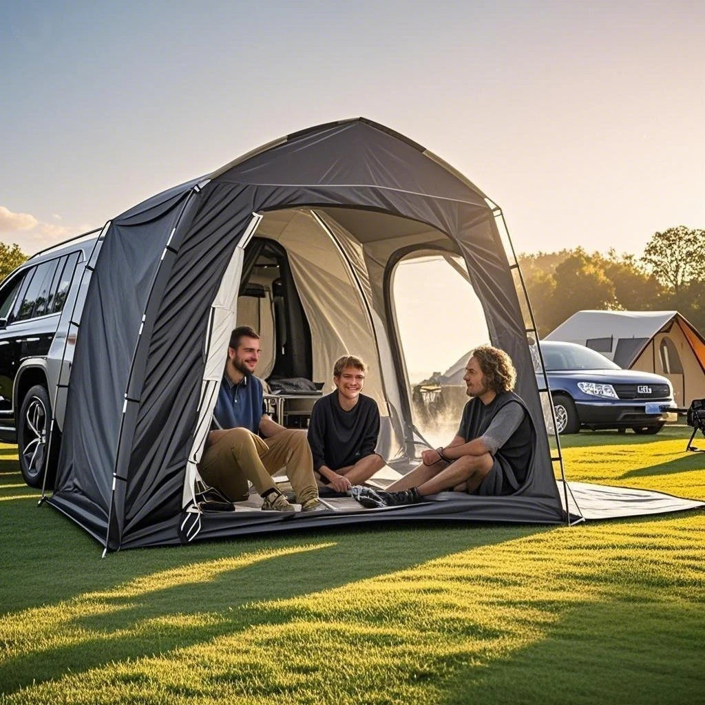 Easy Setup SUV Car Camping Tent - 4-Season Waterproof Tailgate Tent with Floor, 2-4 Person Large Space for Outdoor Adventures