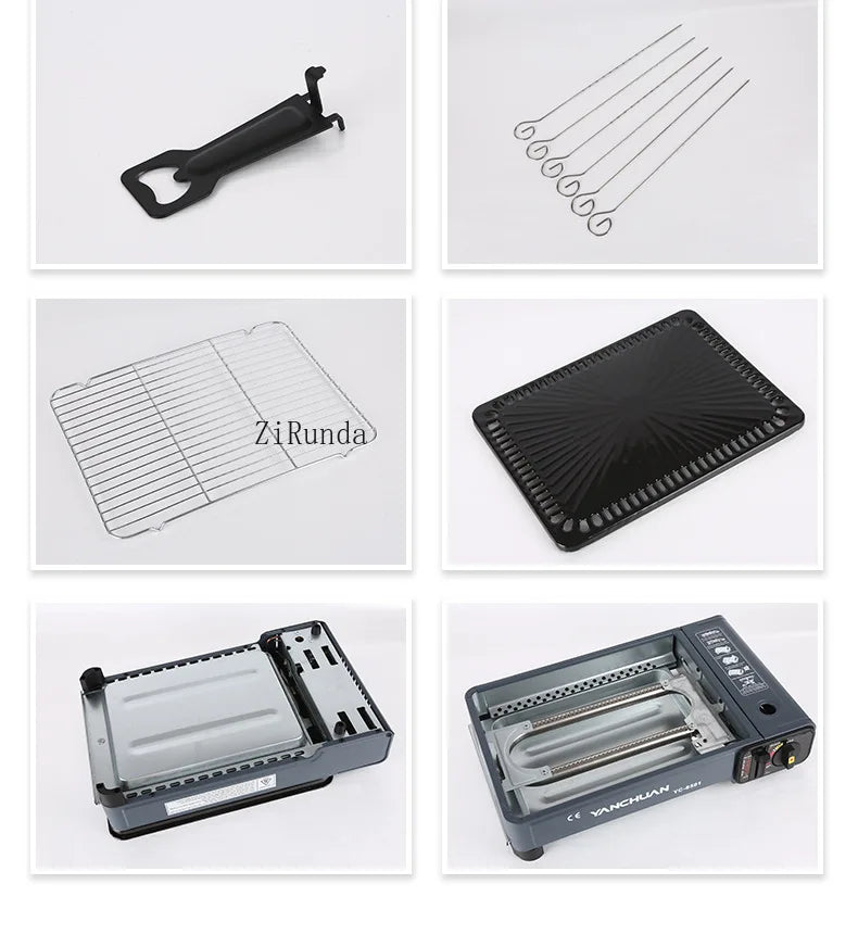 Portable outdoor cassette grill gas household camping grill picnic kebabs gas stove  camping equipment