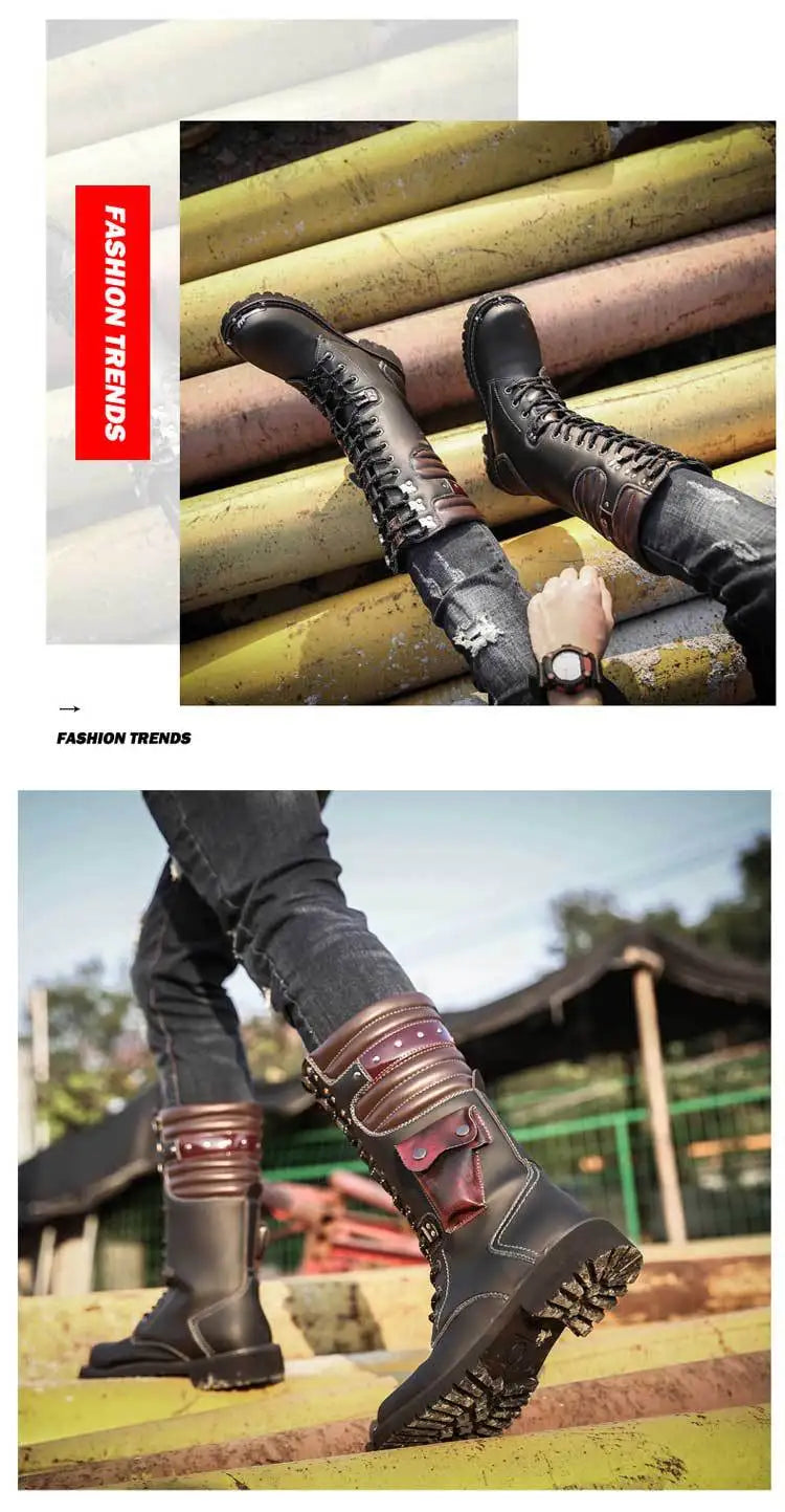 Motorcycle Boots Men Moto Racing Motocross Off-Road Motorbike Motorcycle Shoes Botas Moto Riding Boots High Boots