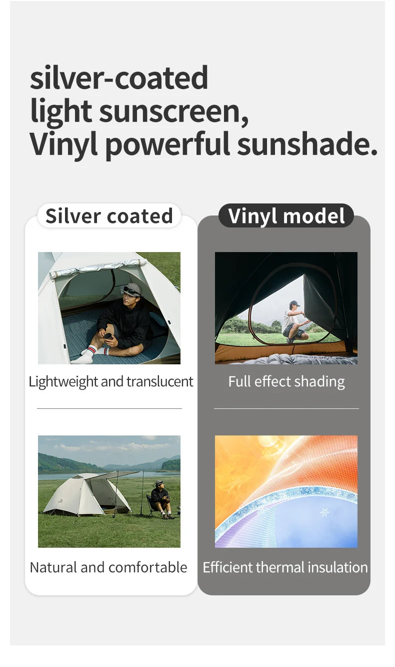 Naturehike YunChuan Outdoor Camping Tent 2/3 Person Waterproof PU2000+ Blackout Tents UV50+ Portable Lightweight Hiking Shelter