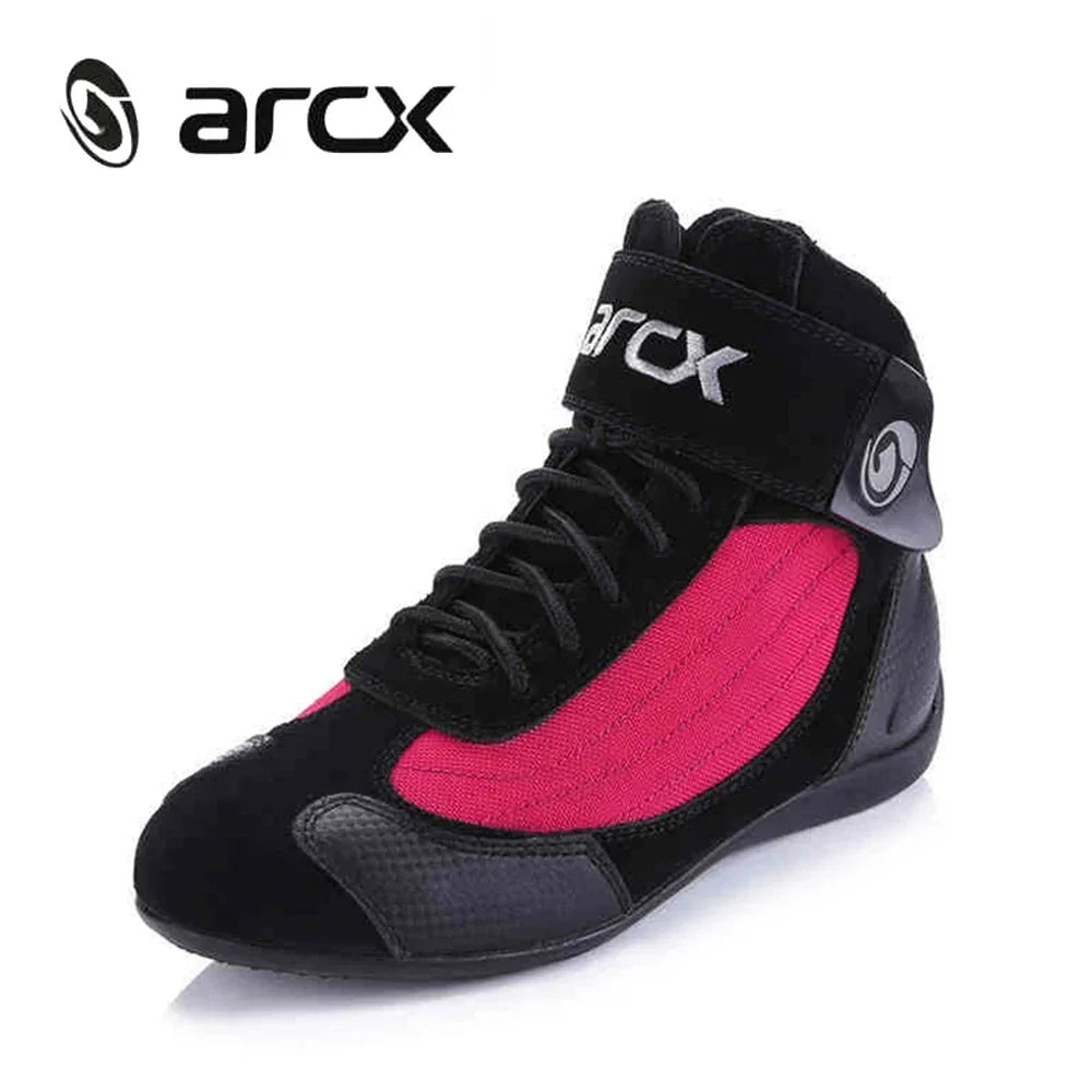 NEW ARCX Men's Motorcycle Boots Leisure Blue bottes moto Leather motorboats Street Moto Racing Ankle Four Seasons casual shoes