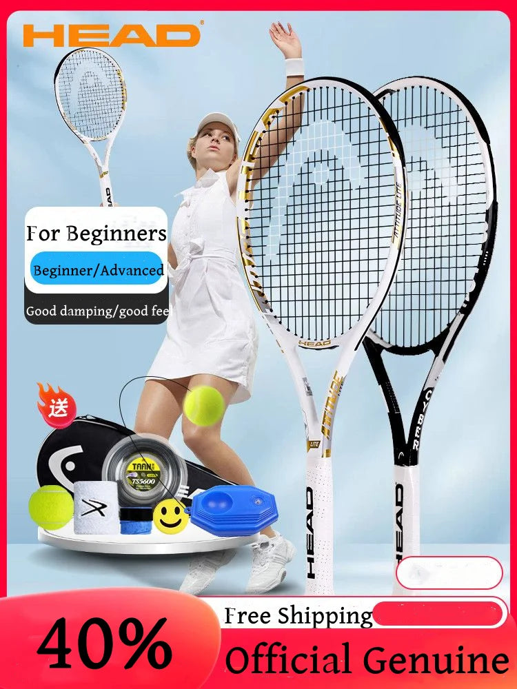 HEAD Tennis Racket Carbon Composite Padel Rackets Professional Men Women Beginners Tennis Racquet With Bag And Accessories