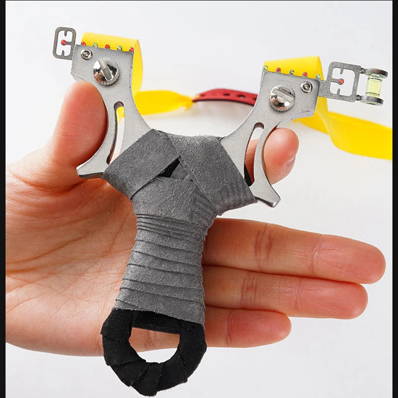 High Precision Shooting Sling Shot Stainless Steel Slingshot Powerful Sling Outdoor Flat Rubber Band Catapult Sports Accessories