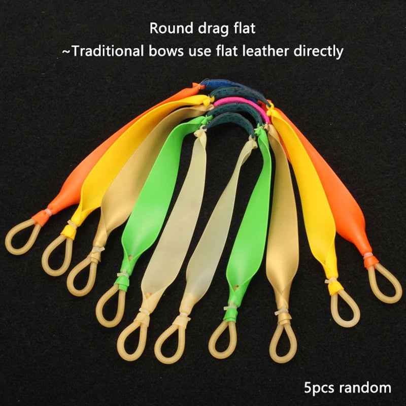 5Pcs Slingshot Band Group Elastic Flat Bands Trolling Fishing Shooting Fish Rubber Band Outdoor Catapult Hunting Accessories