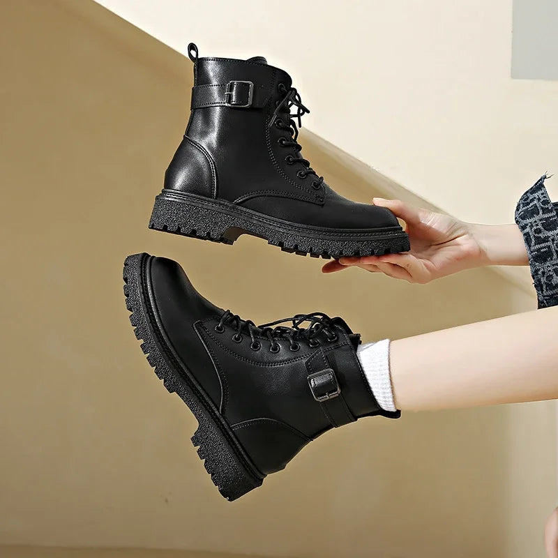 Women Boots 2024 Autumn Winter New Fashion Classic Short Boot Handsome Ankle Boot Work Clothes Shoe Botas de mujer black boots