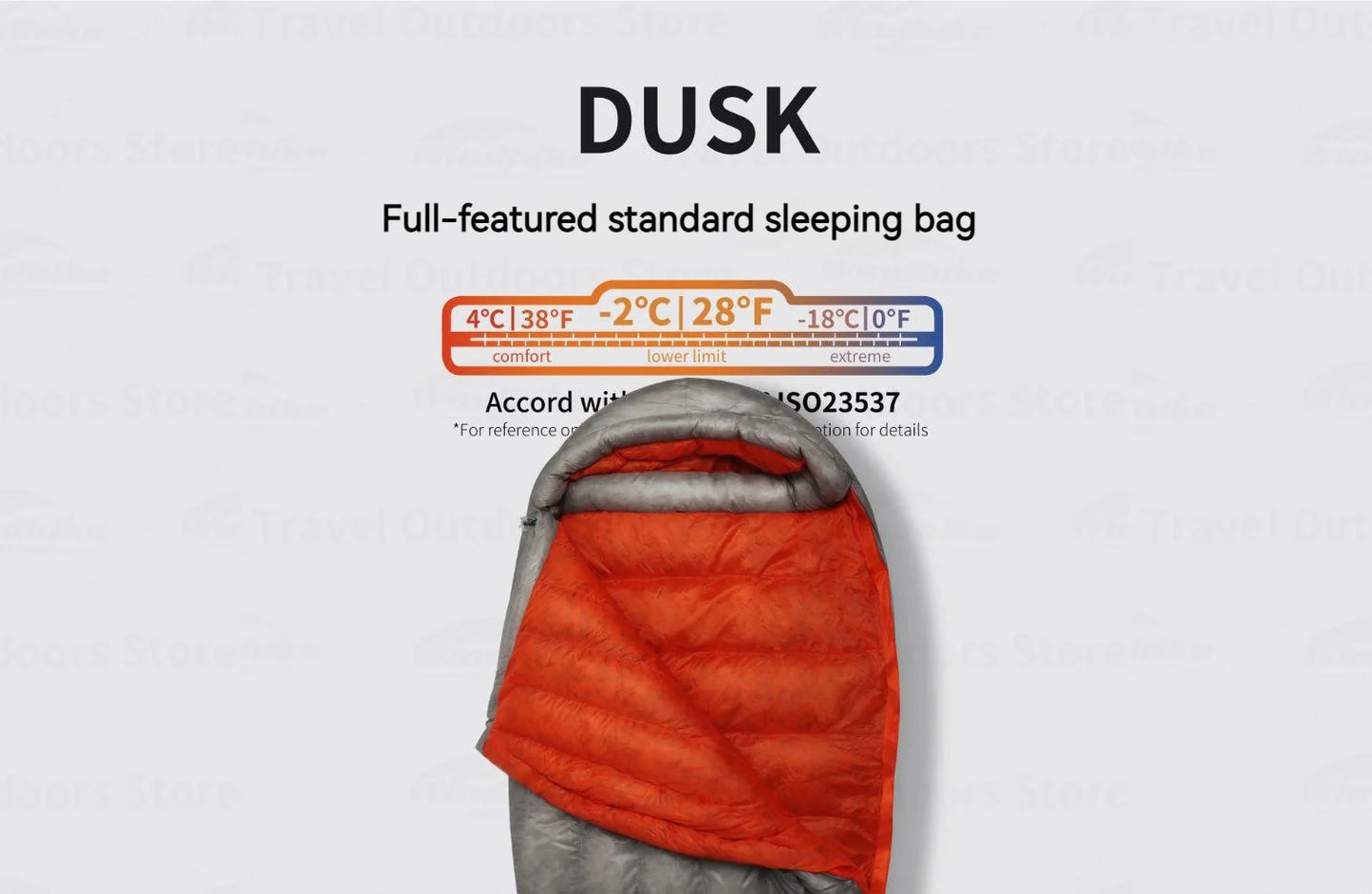 AEGISMAX Dusk Ultralight Down Sleeping Bag 4℃-2℃ 800FP Waterproof Outdoor Hiking iFlex 7D Nylon Mummy Down Tourist Sleeping Bag