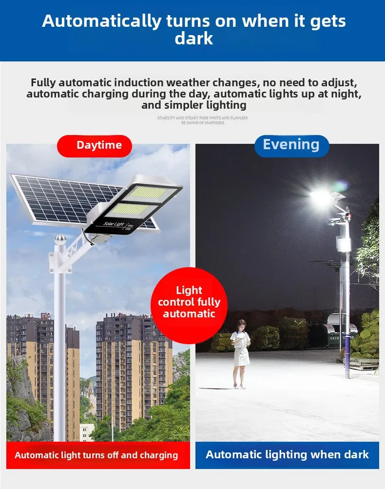 150W Powerful Solar Street Light Remote Control LED Metal Shell Radar Induction Wall Light Outdoor Lighting Split Garden Light