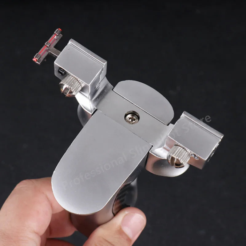 High Precision Rubber Band Shooting Alloy Slingshot and High-power Metal Catapult Sports Shooting Slingshot for Outdoor Hunting