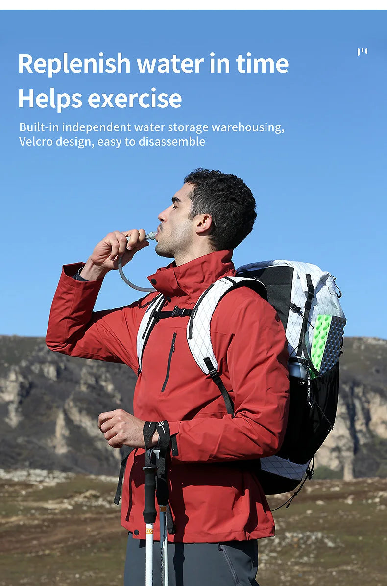 40L hiking bag outdoor backpacking hiking backpack outdoor hiking bag waterproof and breathable shoulder-lined backpack