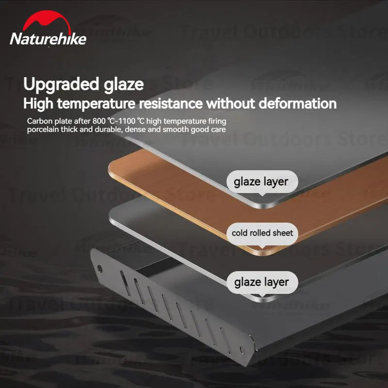 Naturehike Outdoor Portable Folding BBQ Grill Camping Enamel Charcoal Stove Ultralight Travel Picnic 4-8 Person Barbecue Stove