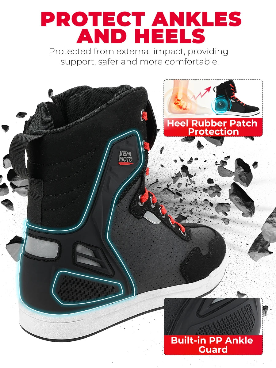 Motorcycle Boots Men High-top Shoes Summer Professional Riding Casual Anti-collision Anti-slip Cycling Protection Equipments