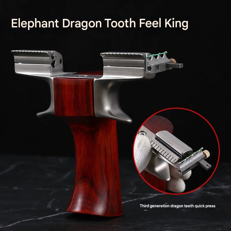 Powerful Dragon Tooth Slingshot Outdoor Competition Actual Combat Quick Pressure Concealed Buckle Catapult With Flat Leather