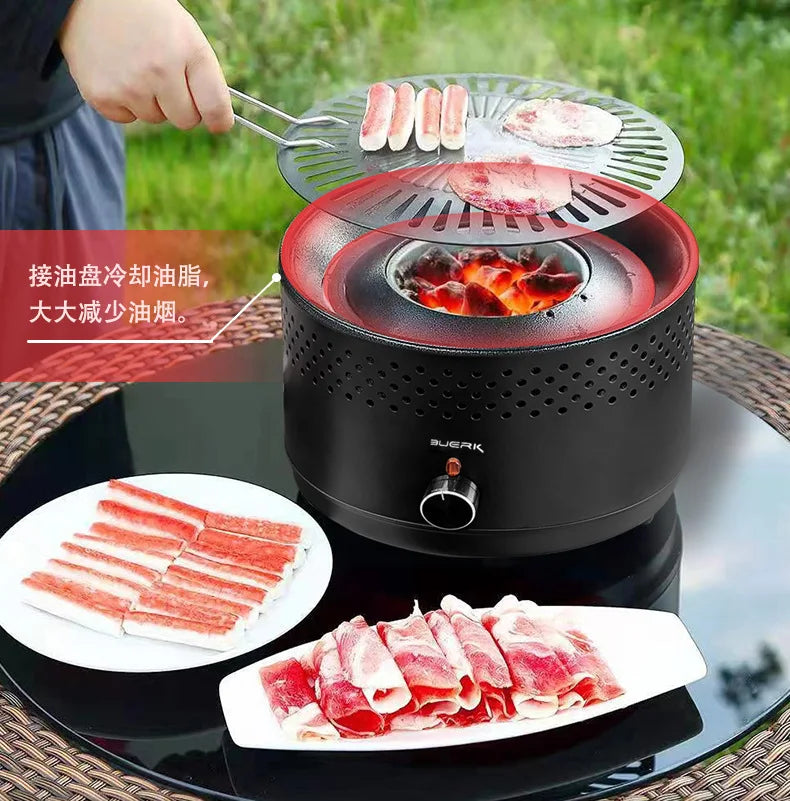 Outdoor BBQ Barbecue Stove Household Charcoal Barbecue Stove Multifunctional Portable Mini Stainless Steel Adjustable Firepower