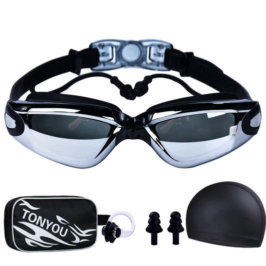 Adult swimming goggles swimming goggles high-definition防雾 men and women professional waterproof earplugs swimming goggles