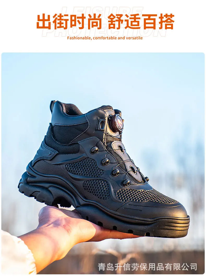 Summer Breathable Motorcycle Riding Shoes Men's Waterproof Motorcycle Riding Boots Retro Locomotive Shoes Large Size