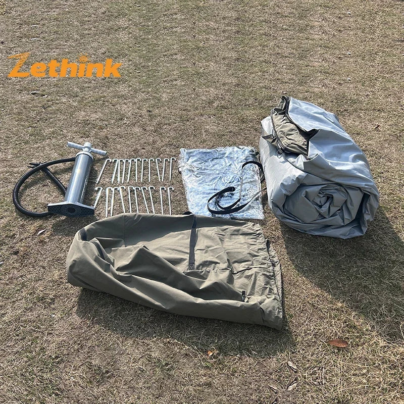 Manufacturer Waterproof Air Tent Outdoor 210g polyester-cotton Glamping Inflatable winter camping Tent 10-12 people frame tent