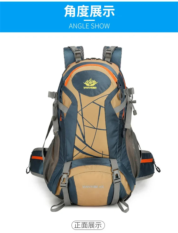 Mountaineering backpack 40 liters men's and women's outdoor sports bag waterproof camping hiking rain