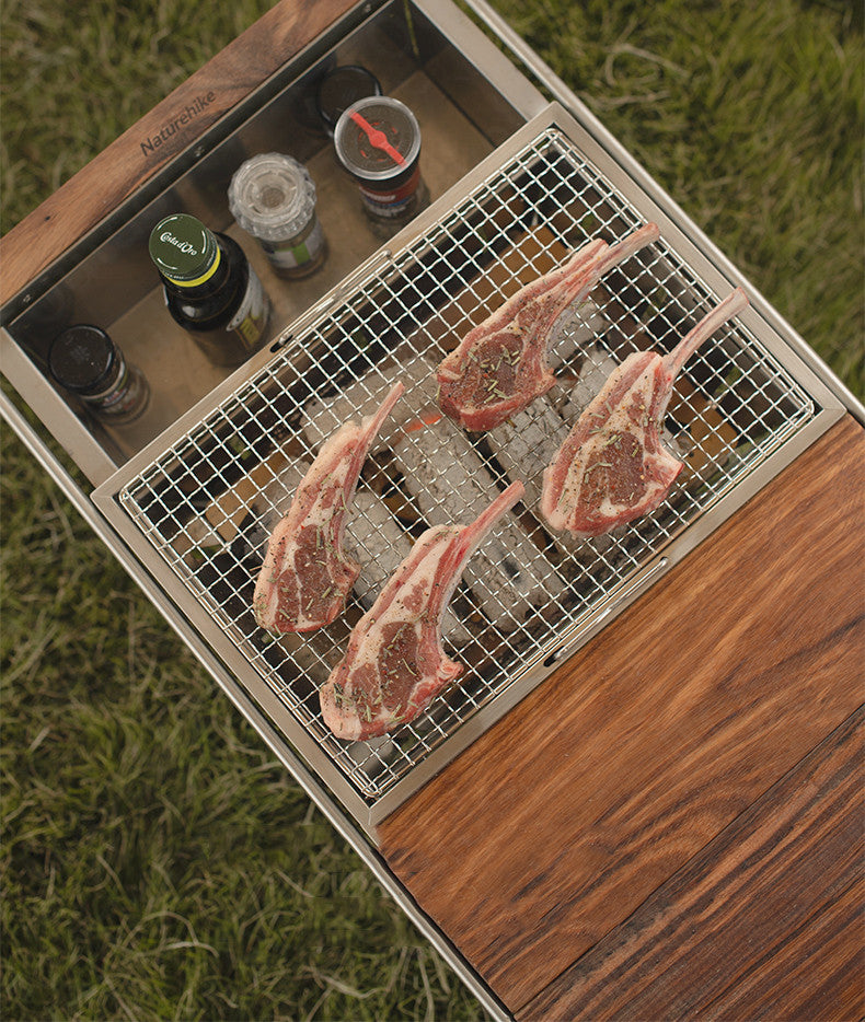 Naturehike IGT Outdoor Folding BBQ Grill Stainless Steel Embedded Oven Portable Stove Camping Picnic Tool Barbecue Accessories