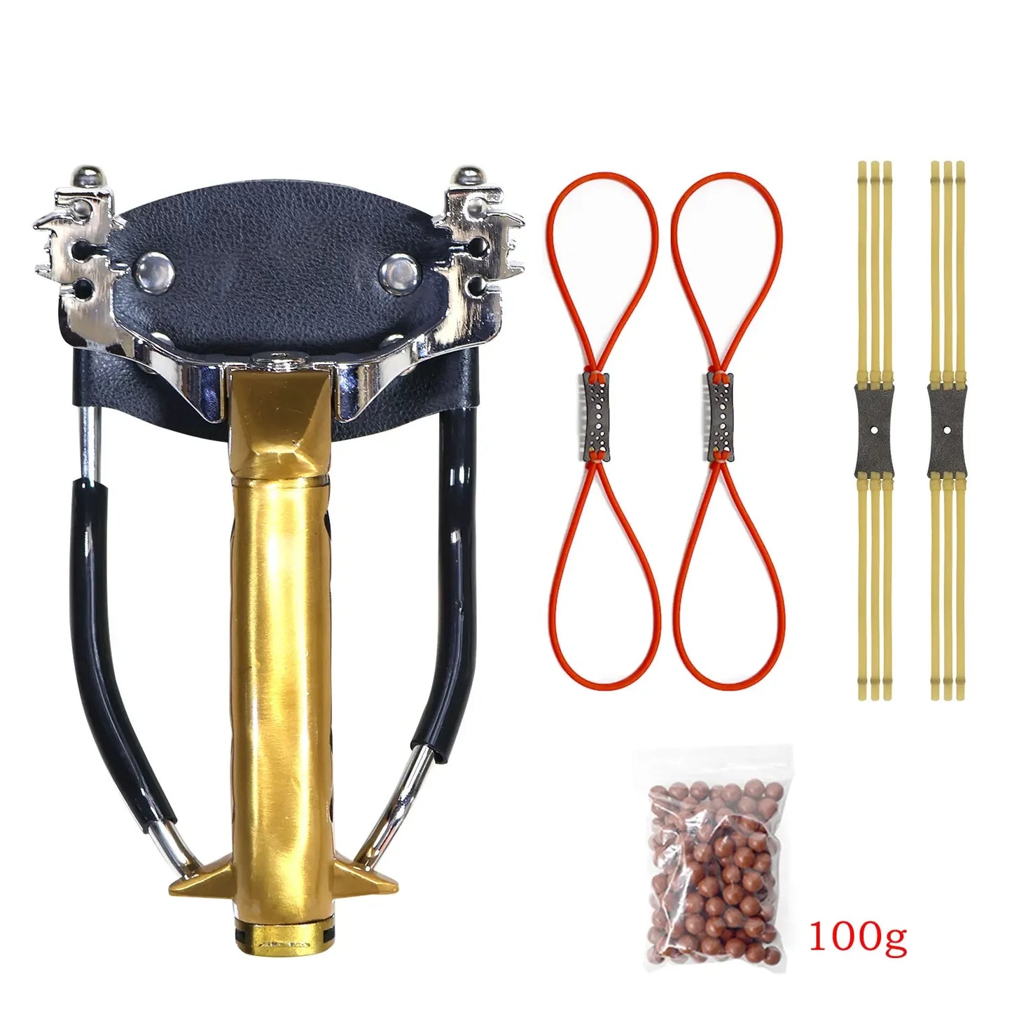 Professional Colored Metal Foldable Wrist Support Sling Handheld Hunting Shooting Sling High-power Slingshot Catapult Package