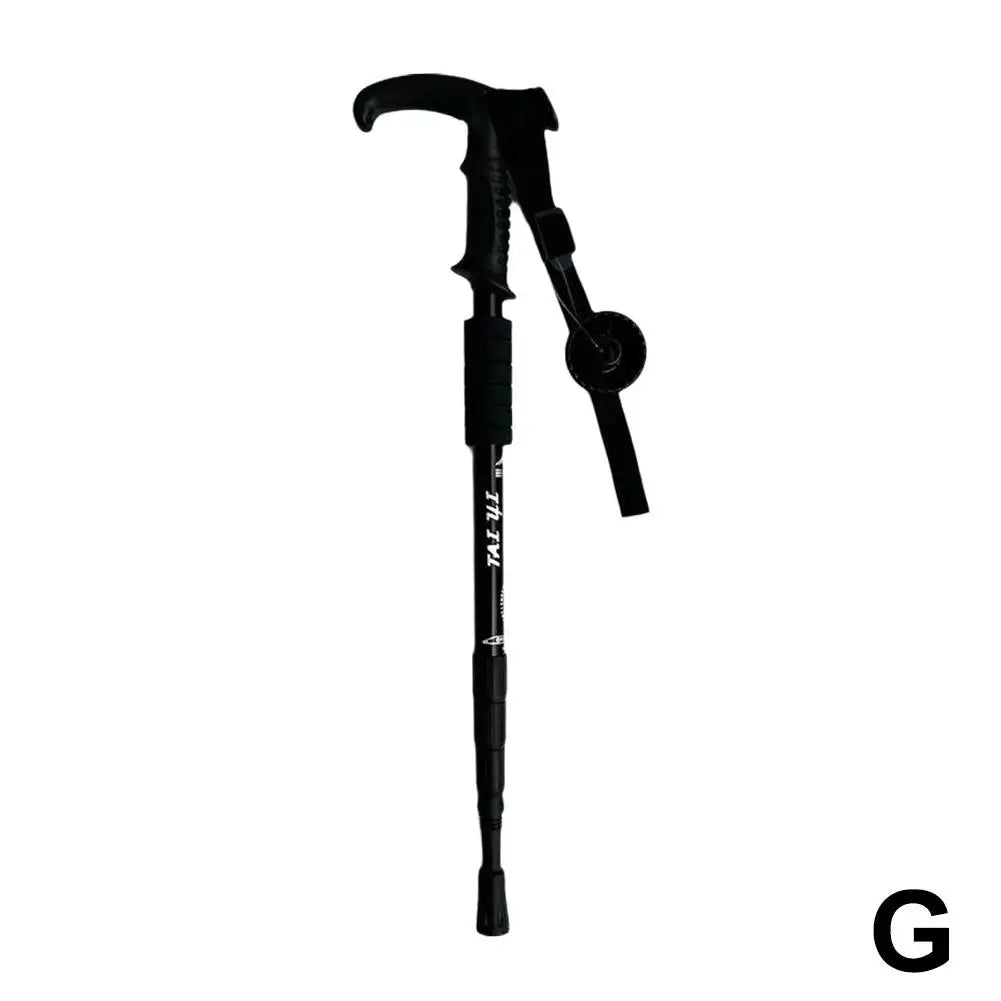 4 Section Trekking Poles Non-slip Wear-resistance Walking Stick Aluminium Alloy Ergonomic Handle Design Foldable Crutches Hiking