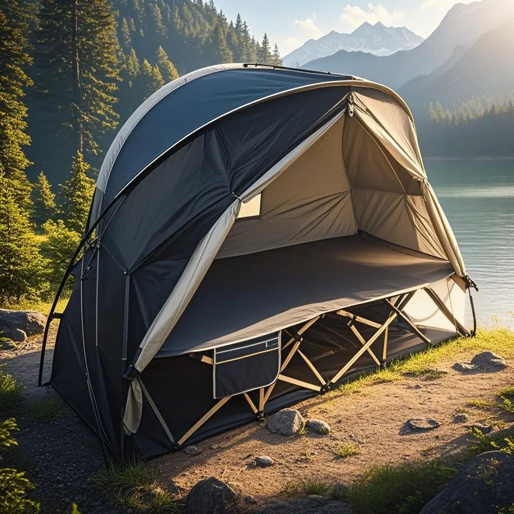 4-in-1 Camping Cot Tent, Backpacking 1 Person Camping Tent, Tent Cot Folding Off the Ground Tent,Fishing Tent,Sleeping Bed Tent