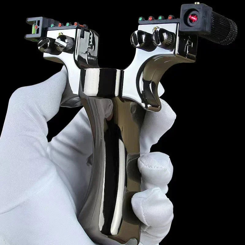 High Precision Slingshot with Laser Spirit Level Fast Press Bow Catapult Outdoor Sports Hunting Accessories Sling Shot Рогатка