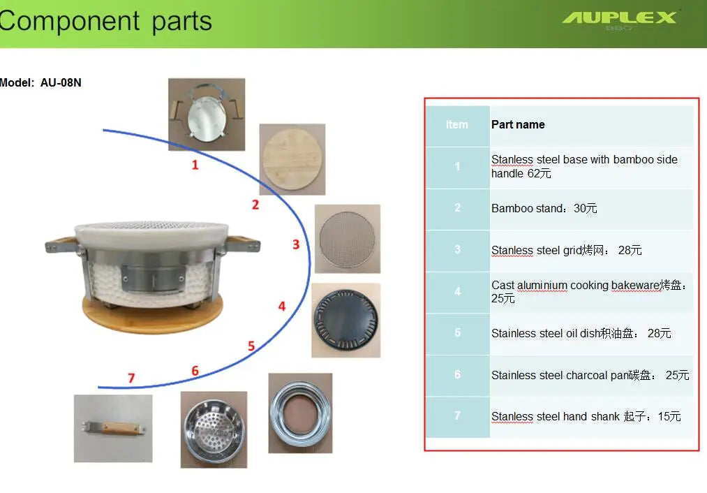 Small Ceramic Hibachi Grill - Customizable Japanese BBQ Table (Indoor/Outdoor Charcoal Grill, Portable Barbecue）