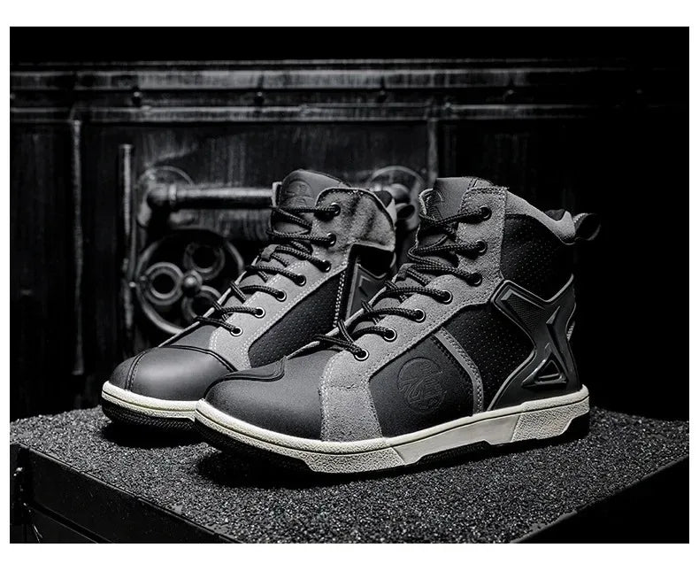 Motorcycle Shoes Men Motocross Boots Motobiker Racing Shoes Toe Cap Hardening Protective Cycling Shoes Summer Breathable Sneaker