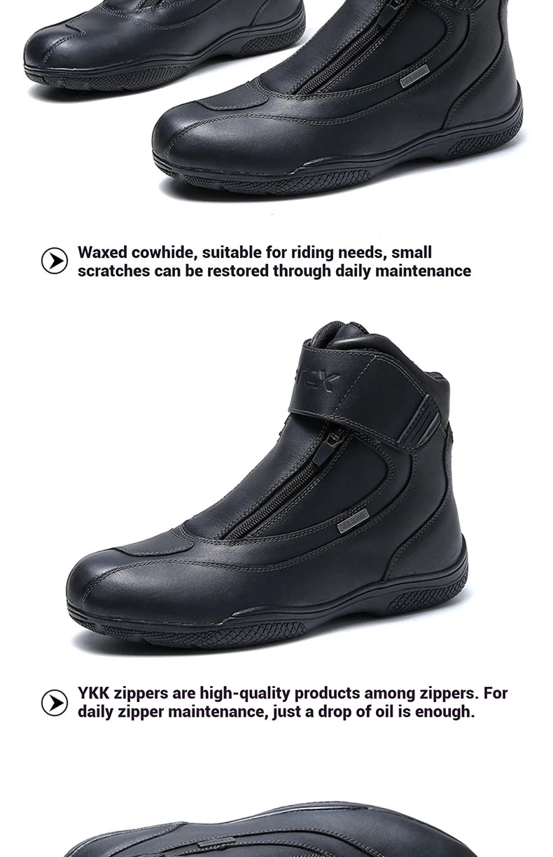 ARCX Waterproof Cow Leather Motorcycle Boots for Men Racing Riding Motorbike Shoes Protective Gear Durable Safety Footwear