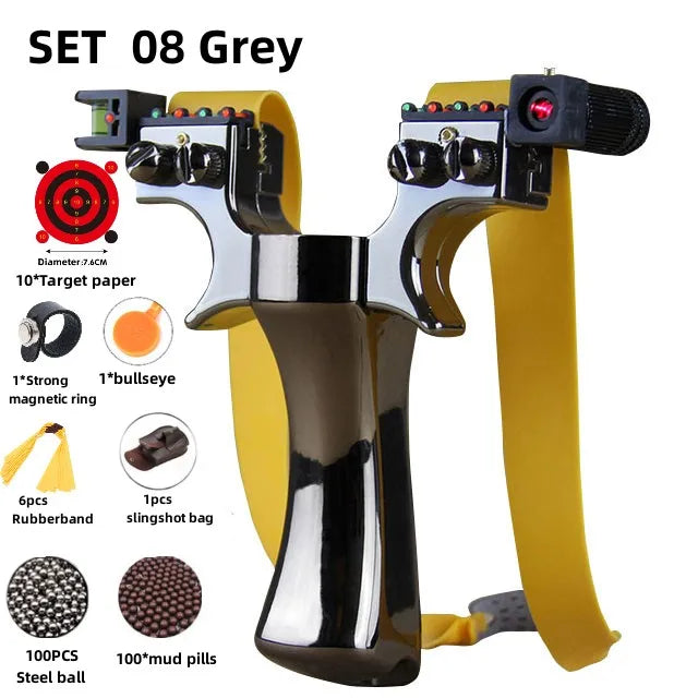 Powerful New Laser Slingshot Upgrade Outdoor Shooting Catapult Double Screw Quick Pressure Rubber Band Toy Hunting Tools Outdoor