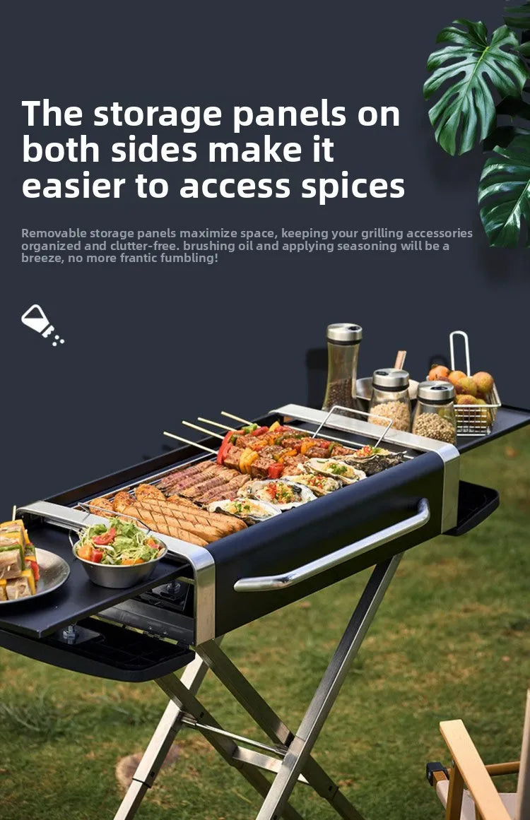 Foldable Charcoal Barbecue Grill Outdoor Portable Large BBQ Stove for Home