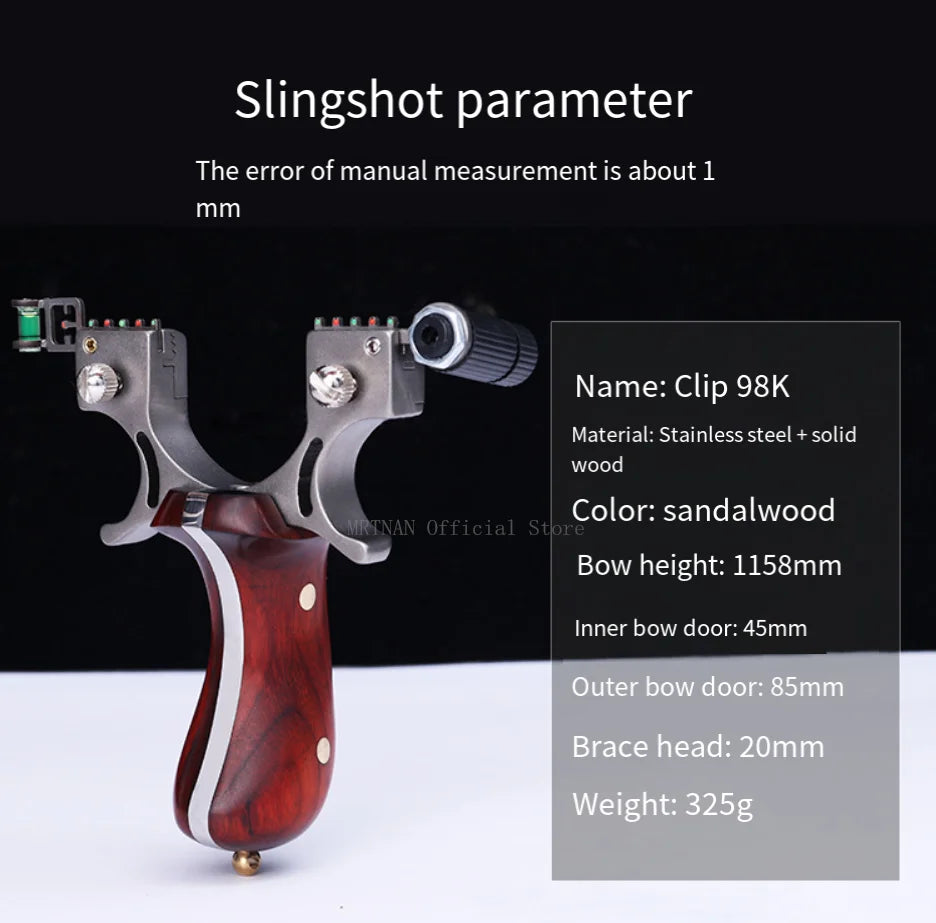 High-precision Stainless Steel Slingshots Laser Aiming Slingshot With rubber bands Outdoor Hunting Catapult Shooting